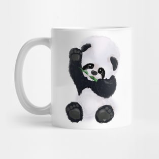 Panda Bear baby eating and waving tenderly Mug